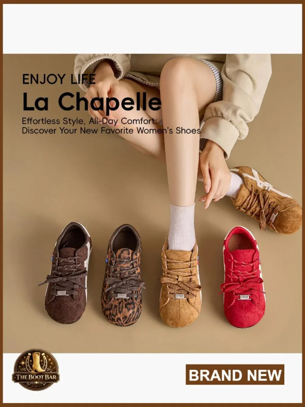 Retro Chunky Fashion Sneakers Lace-Up Non-Slip Mid Top Shoes